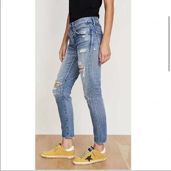 Moussy Bowie Tapered Jeans in Blue - Picture 4 of 16